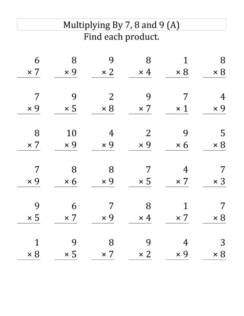 Multiplication Worksheets 8 Grade | PrintableMultiplication.com