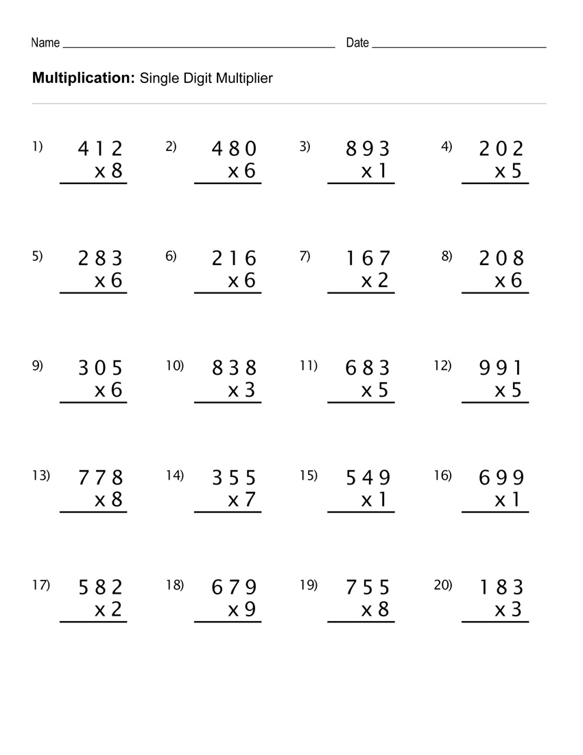 Multiplication Quiz Printable 4Th Grade PrintableMultiplication