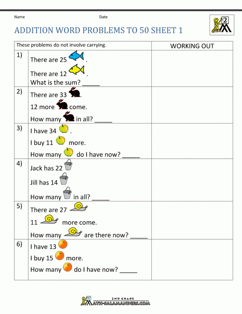 Multiplication Worksheets 50 Problems | PrintableMultiplication.com