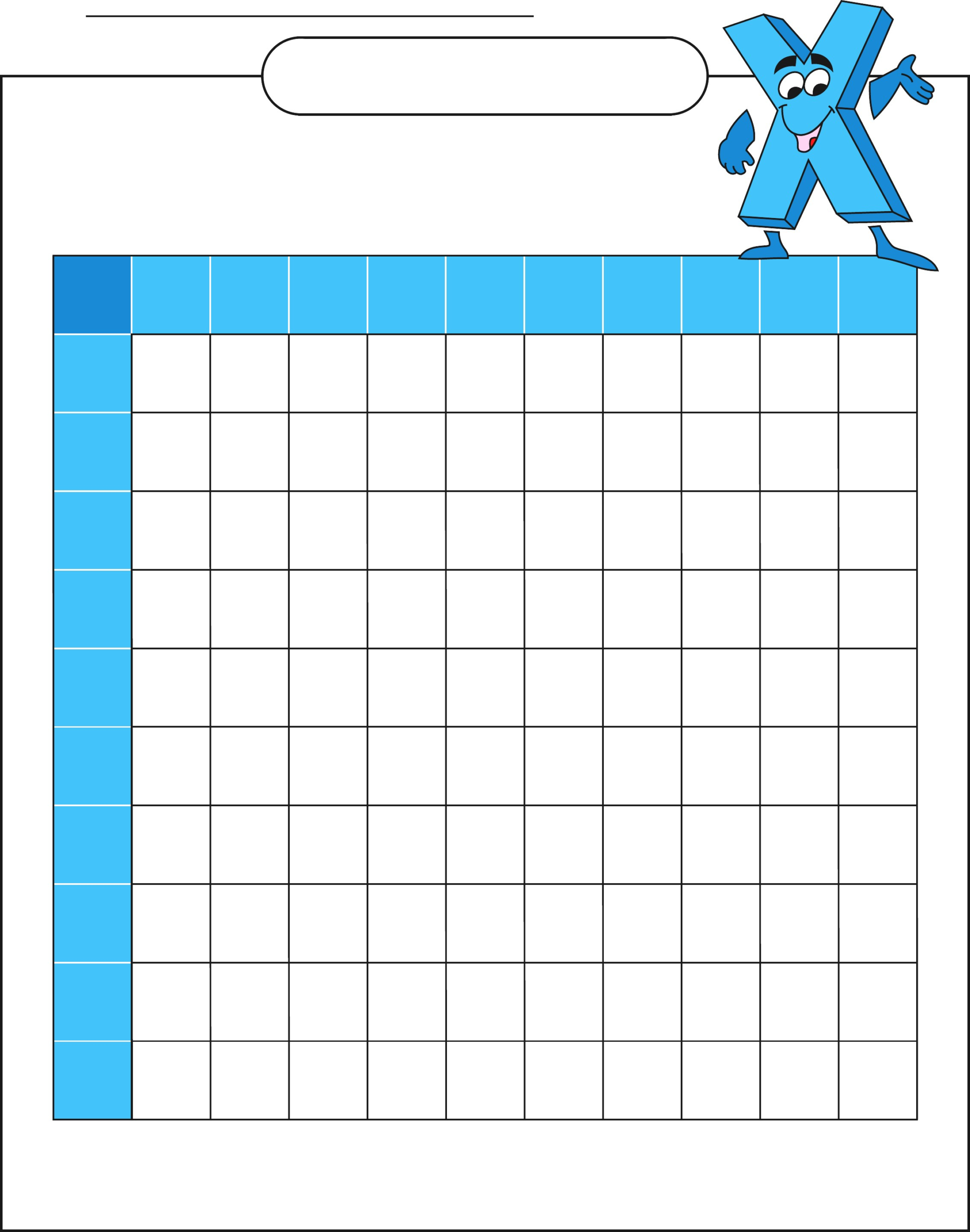 Blank Multiplication Table Image 9