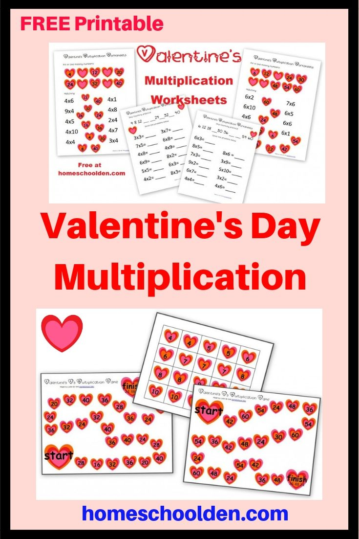 Free Valentine&amp;#039;s Multiplication Worksheets And Game Boards with Multiplication Lapbook Printable