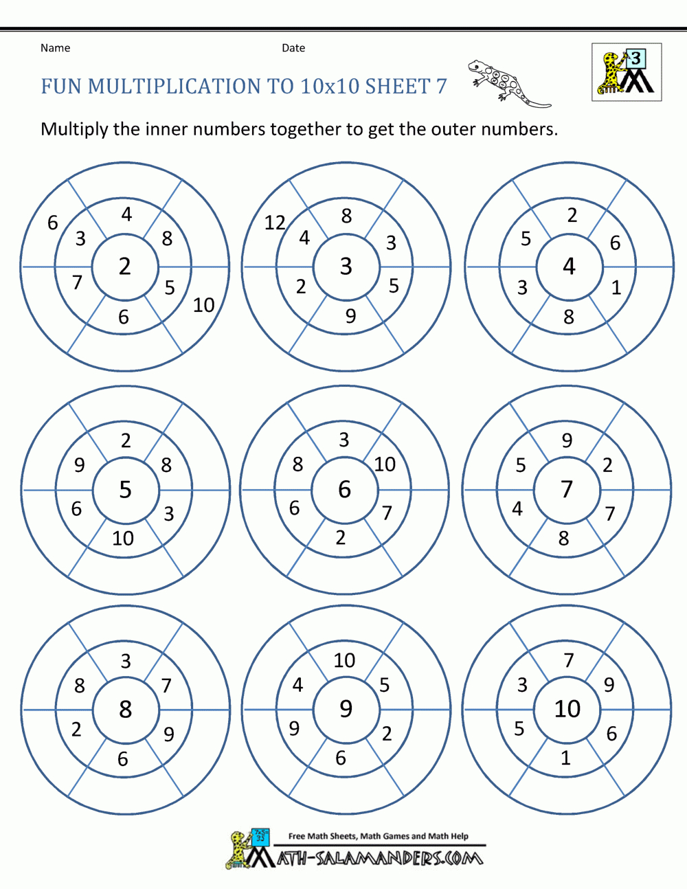 Printable Multiplication Activities Printable Multiplication Flash Cards
