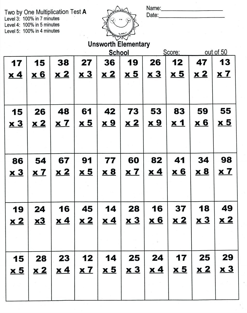 Multiplication Worksheets 9Th Grade – PrintableMultiplication.com