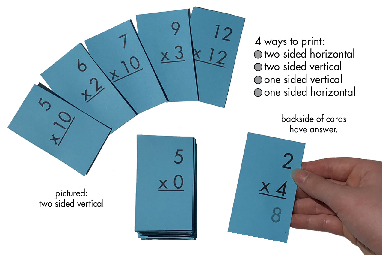 Printable Multiplication Flash Cards 012