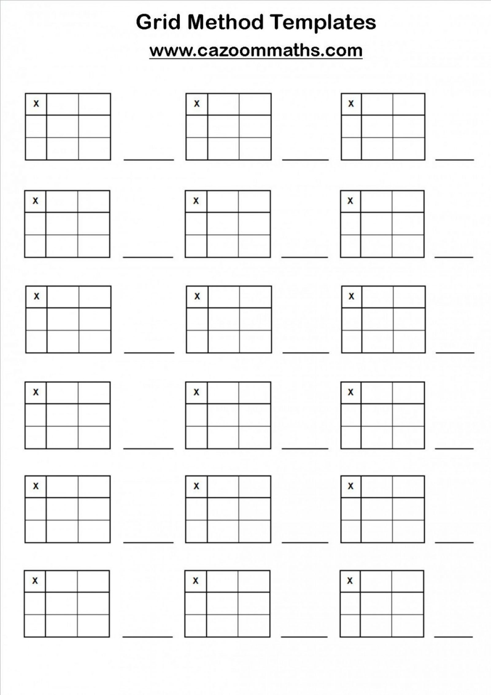 Printable Multiplication Grid Worksheet Generator 