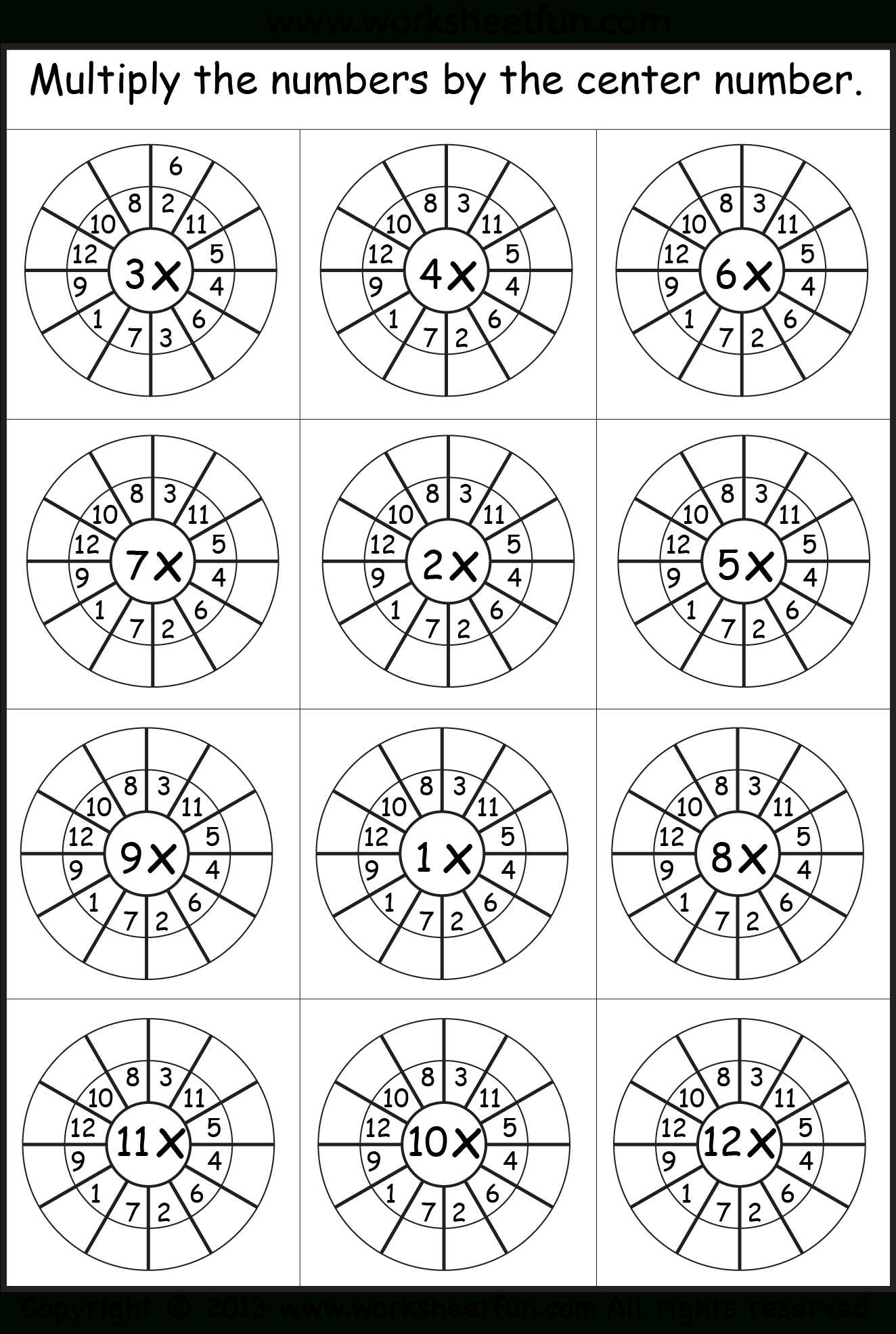 Printable Multiplication Wheels Printable Multiplication Flash Cards