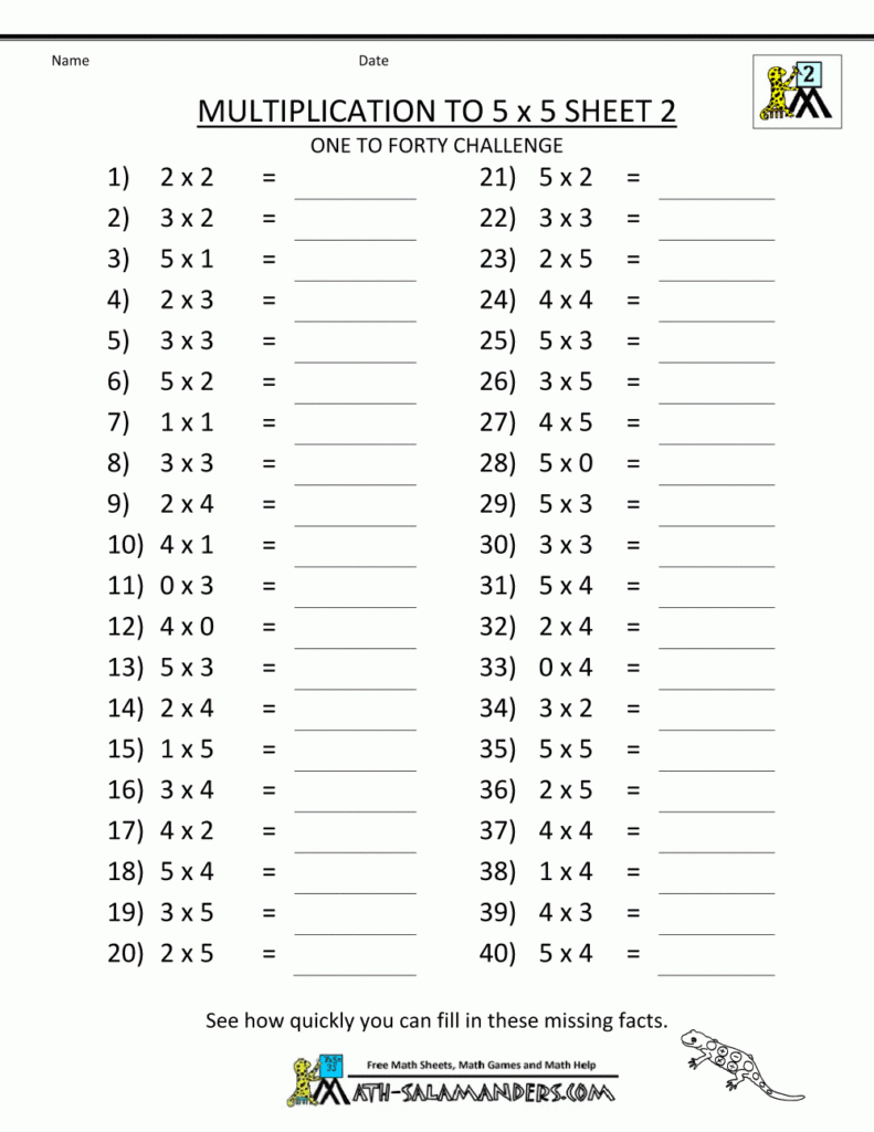 Printable Grade 5 Multiplication Worksheets