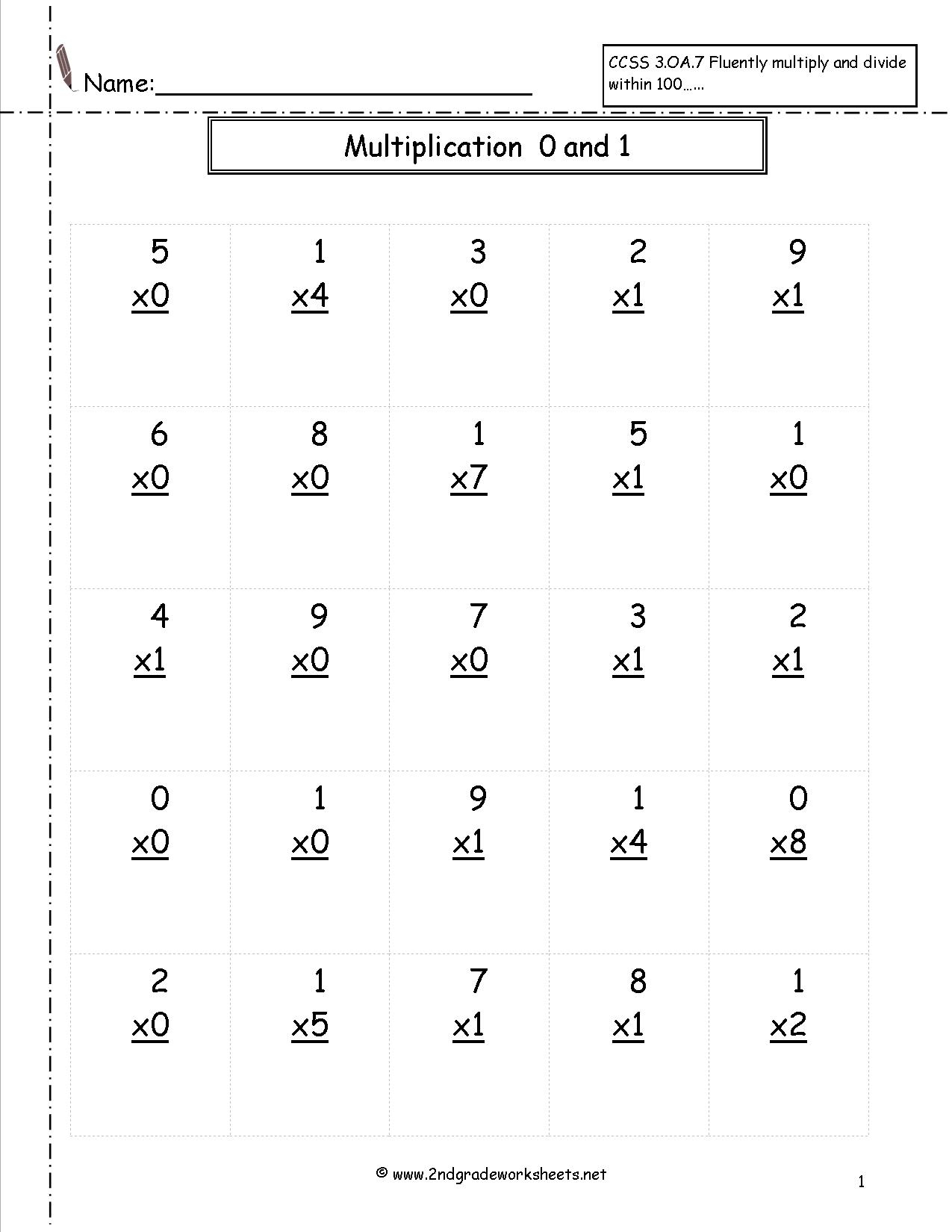 Printable Multiplication Test 1 12 PrintableMultiplication