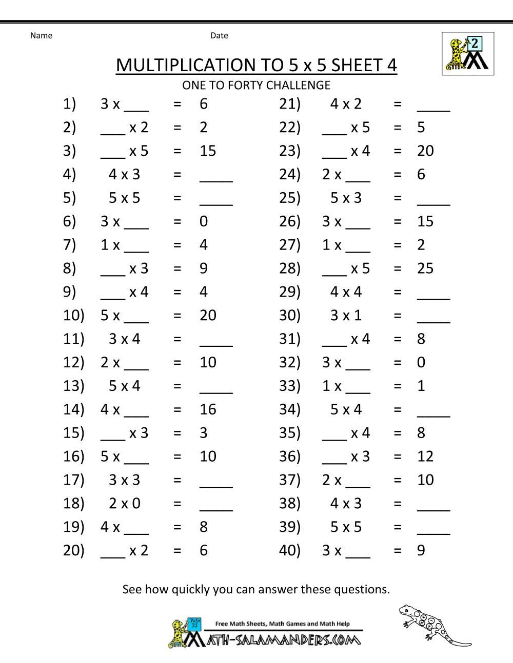 Multiplication Worksheets Year 3 PrintableMultiplication