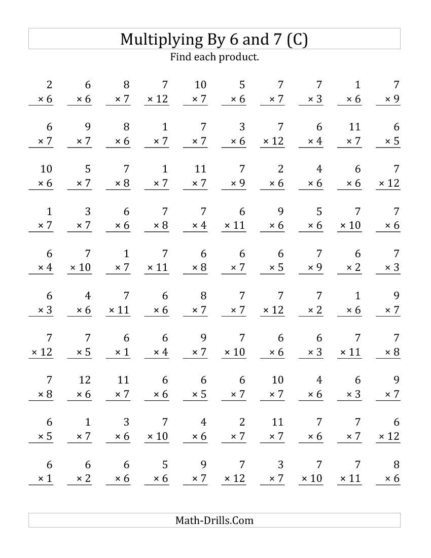 Free Printable 7 Multiplication Worksheets PrintableMultiplication