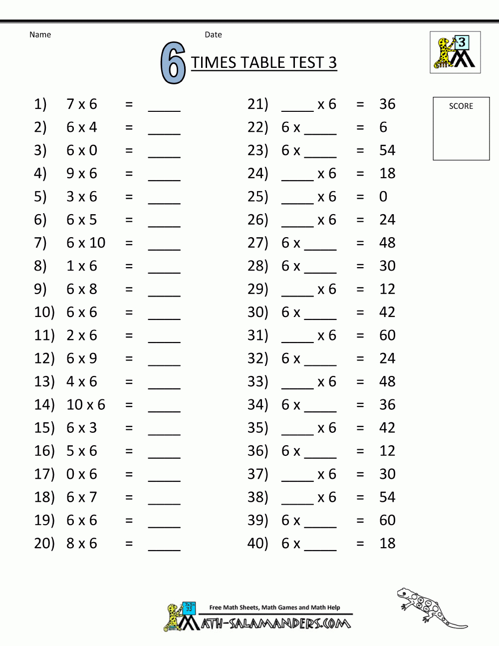 Printable Multiplication Tables No Answers Printable Multiplication 