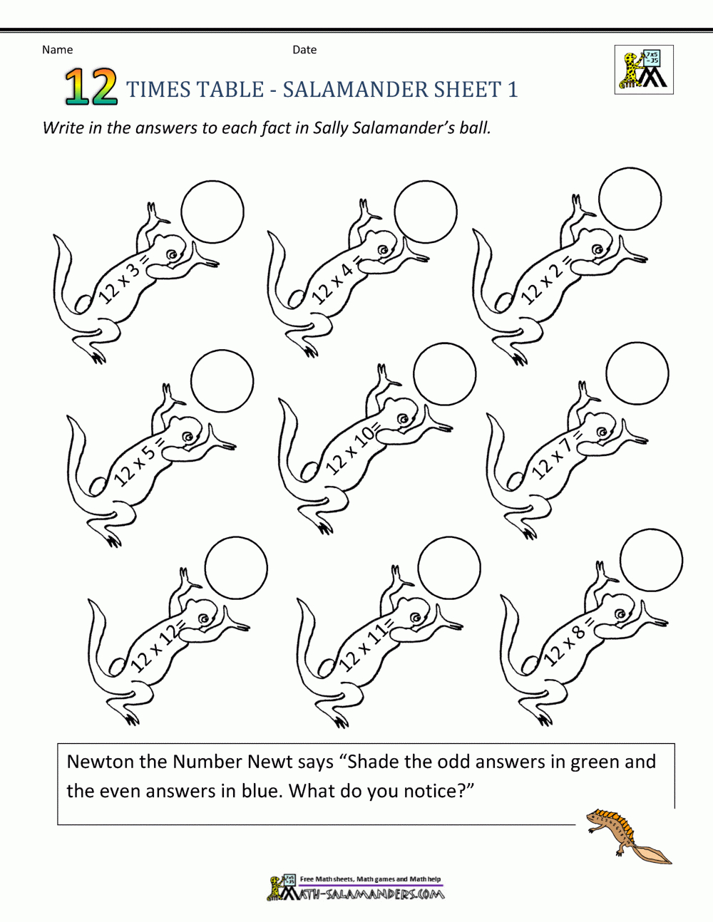 Multiplication Worksheets Up To 12 ...