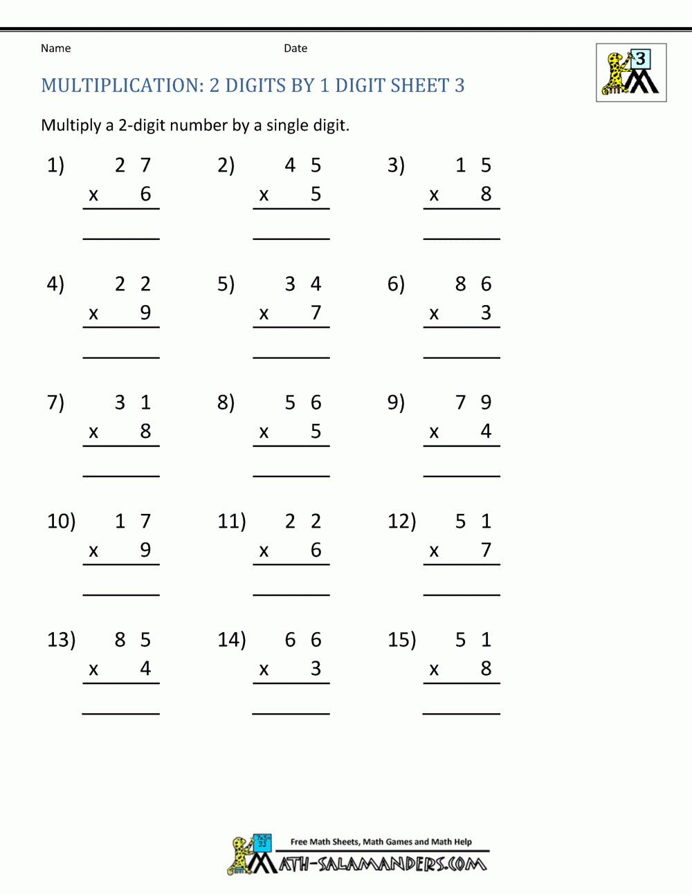 Multiplication Worksheets Number 6 PrintableMultiplication