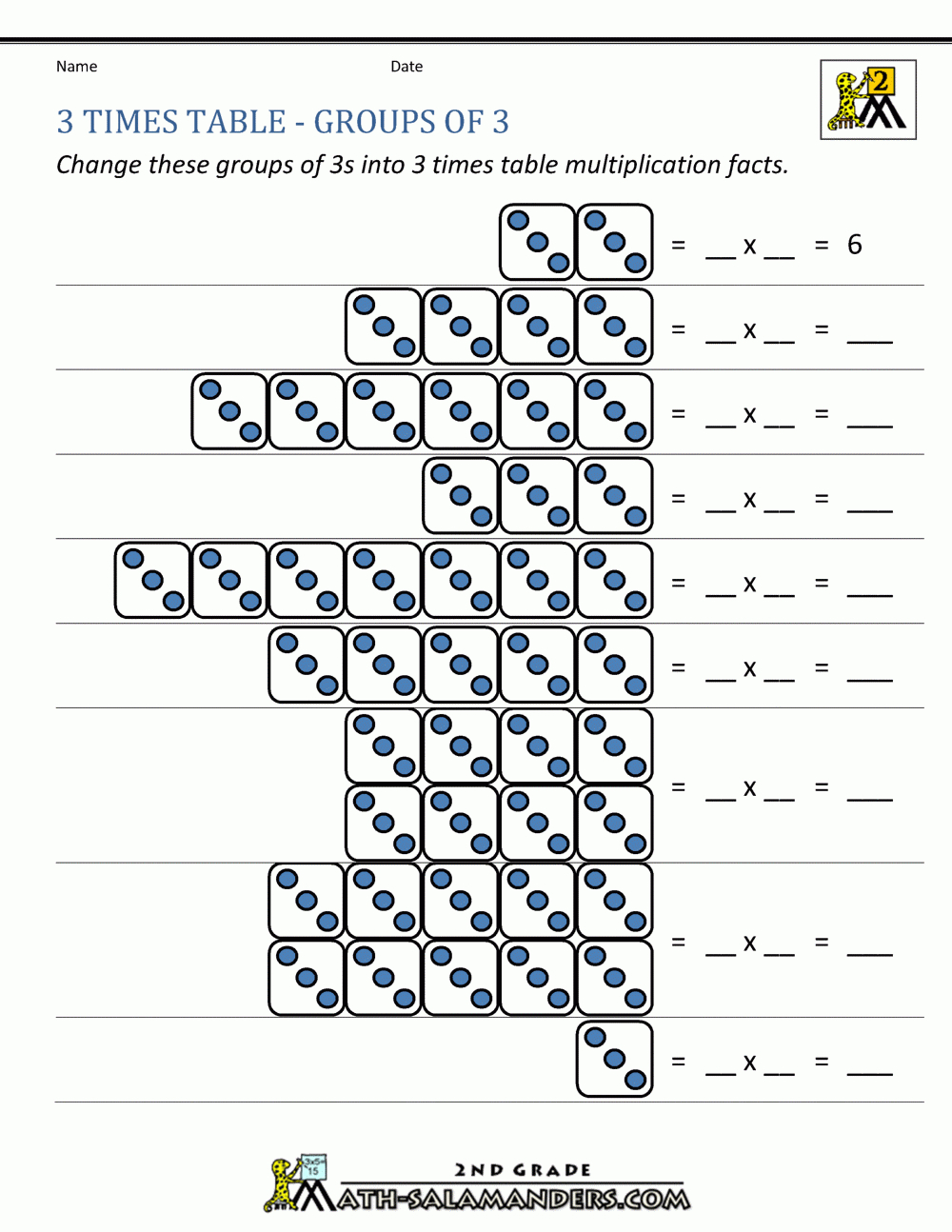 3 Times Table intended for Multiplication Worksheets 3 And 4 Times Tables