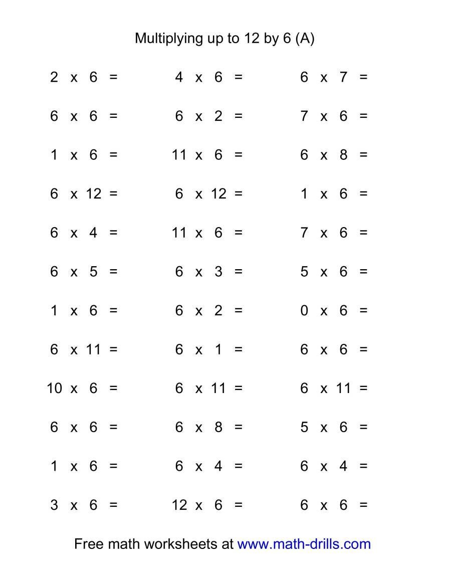 Printable Multiplication By 12 PrintableMultiplication