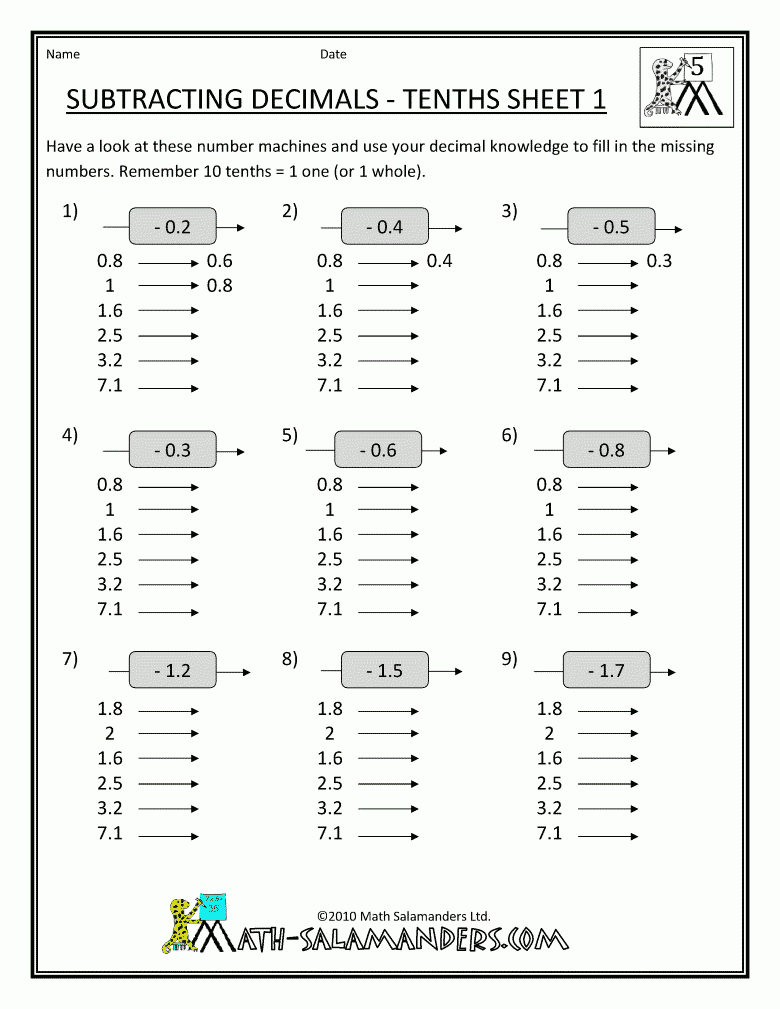 Printable Multiplication Sheets For 5Th Graders 