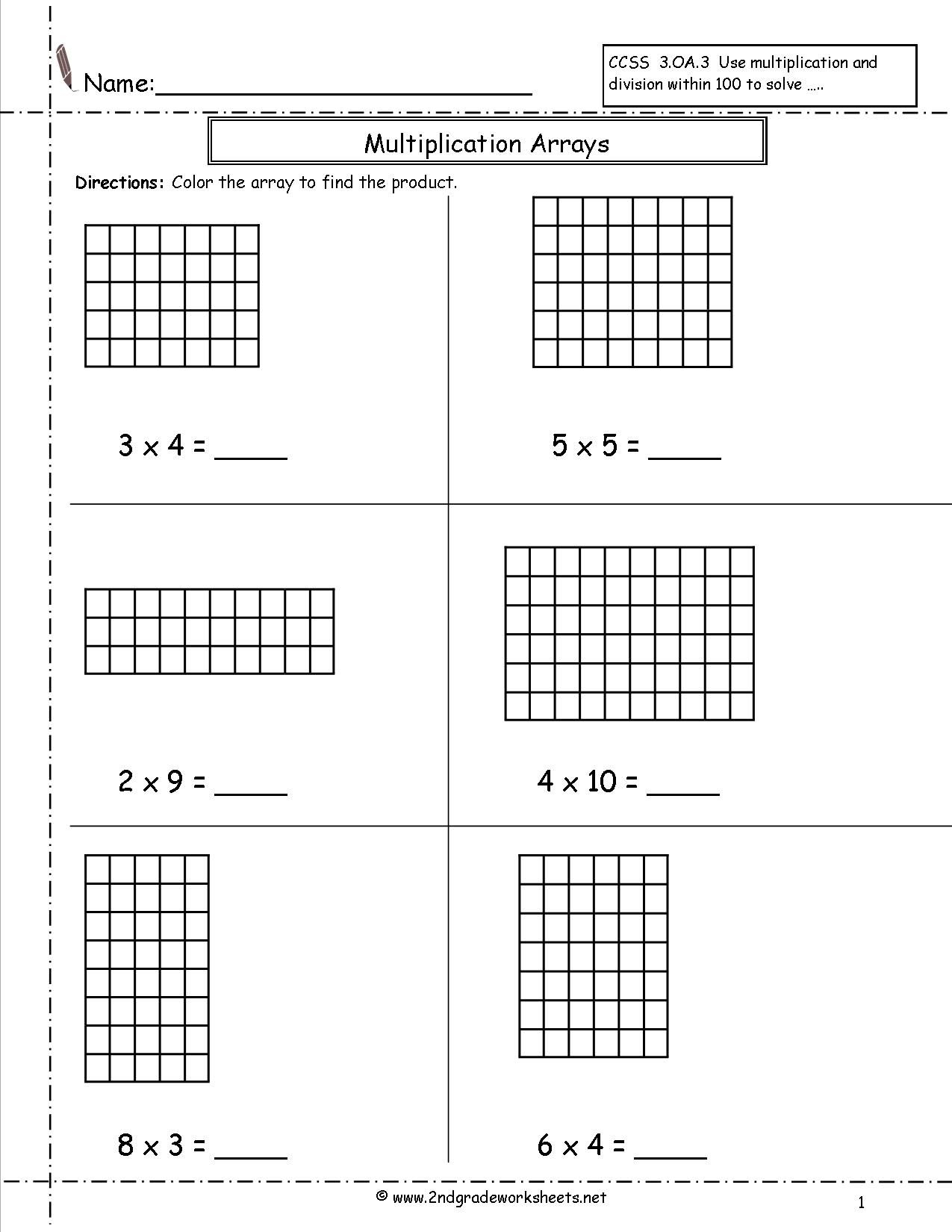 Arrays Worksheets | Multiplication Arrays Worksheets | Array within Worksheets Multiplication Arrays