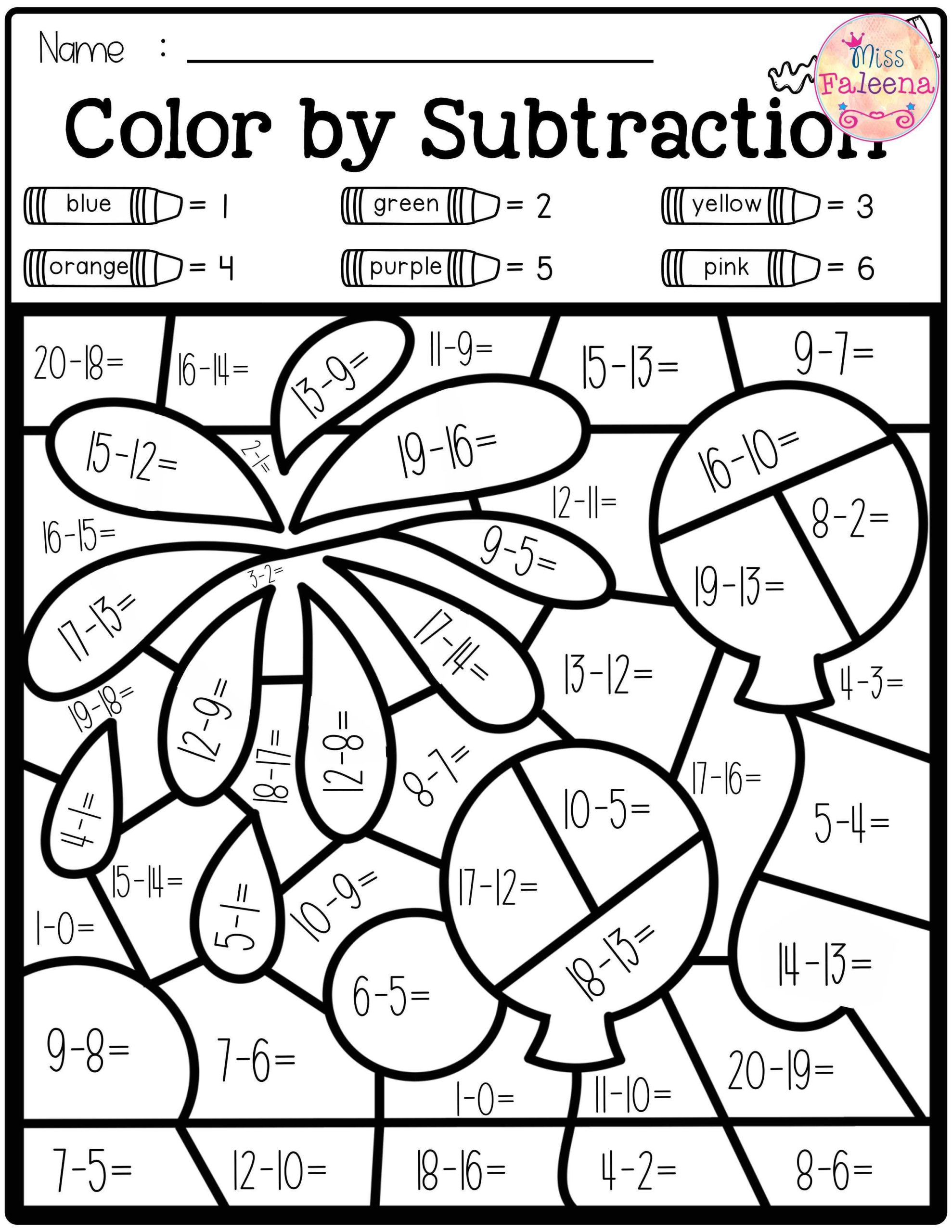 Printable Multiplication Color By Number Sheets
