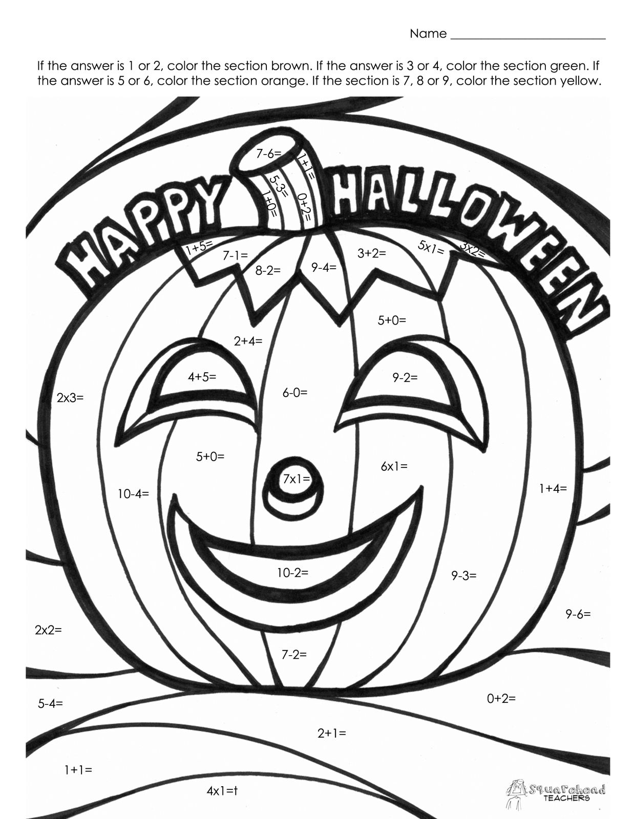  Free Printable Halloween Multiplication Color By Number 