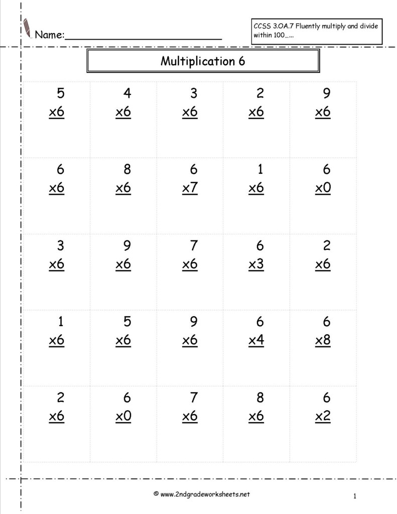 Copy Of Single Digit Multiplication Worksheets - Lessons pertaining to 6's Multiplication Worksheets