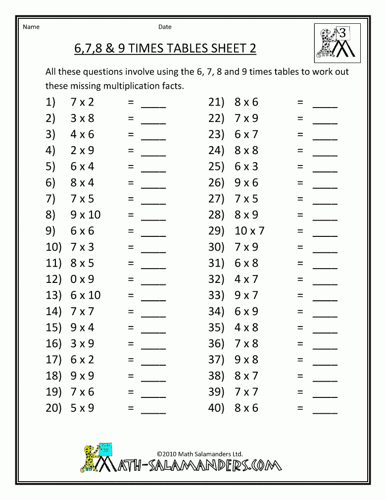 Multiplication Worksheets 7S And 8S Printable Multiplication Flash Cards