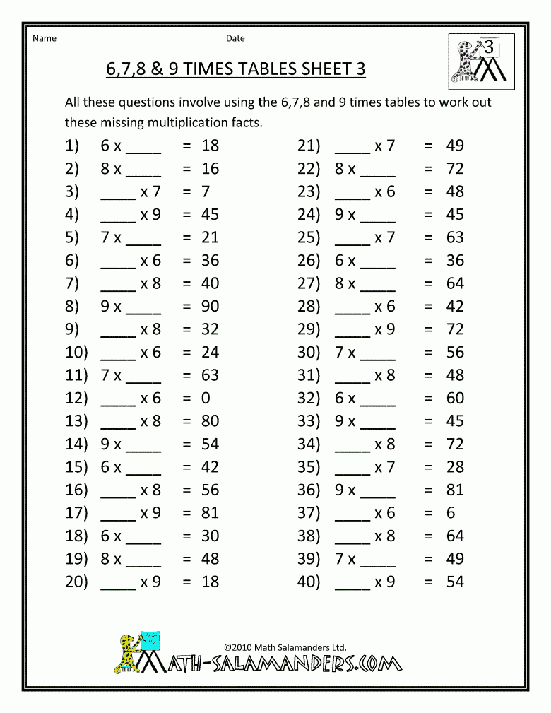 Multiplication Worksheets Excel Printable Multiplication Flash Cards