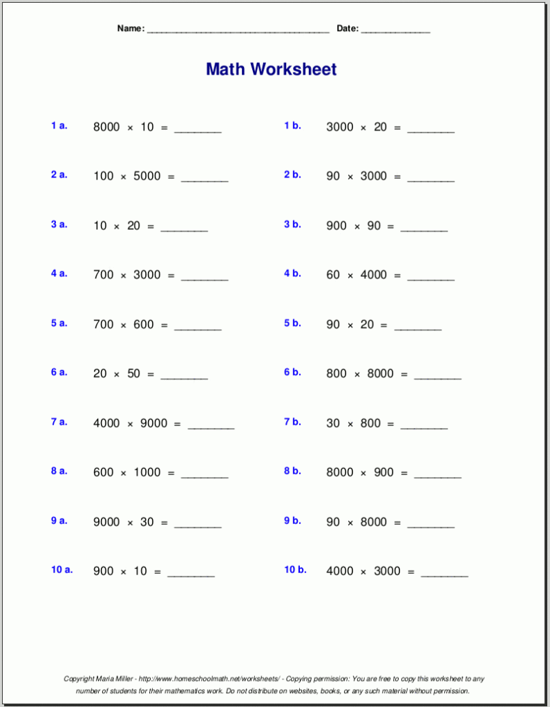 Multiplication Worksheets Year 5 | PrintableMultiplication.com