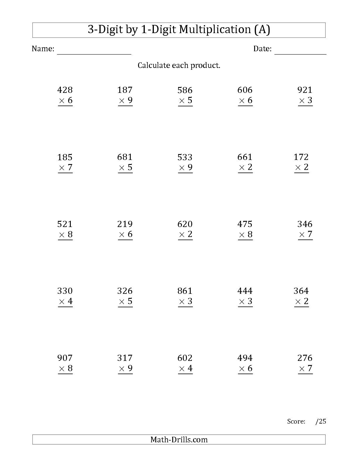 Multiplication Worksheets Lattice Method PrintableMultiplication