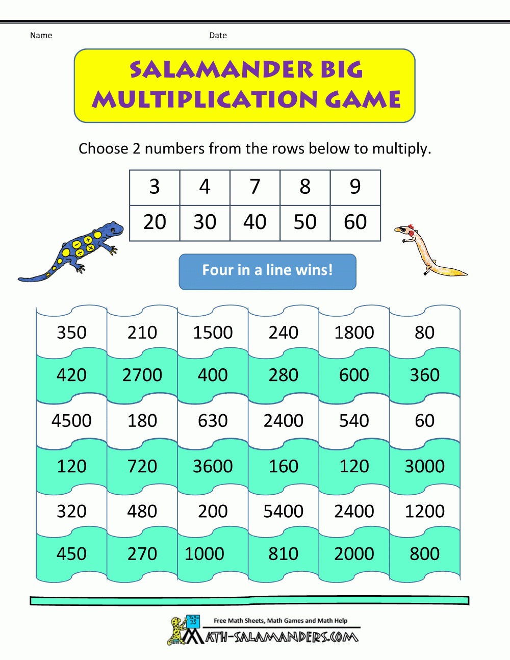 Math Games 4Th Grade throughout Printable Multiplication Games 4Th Grade