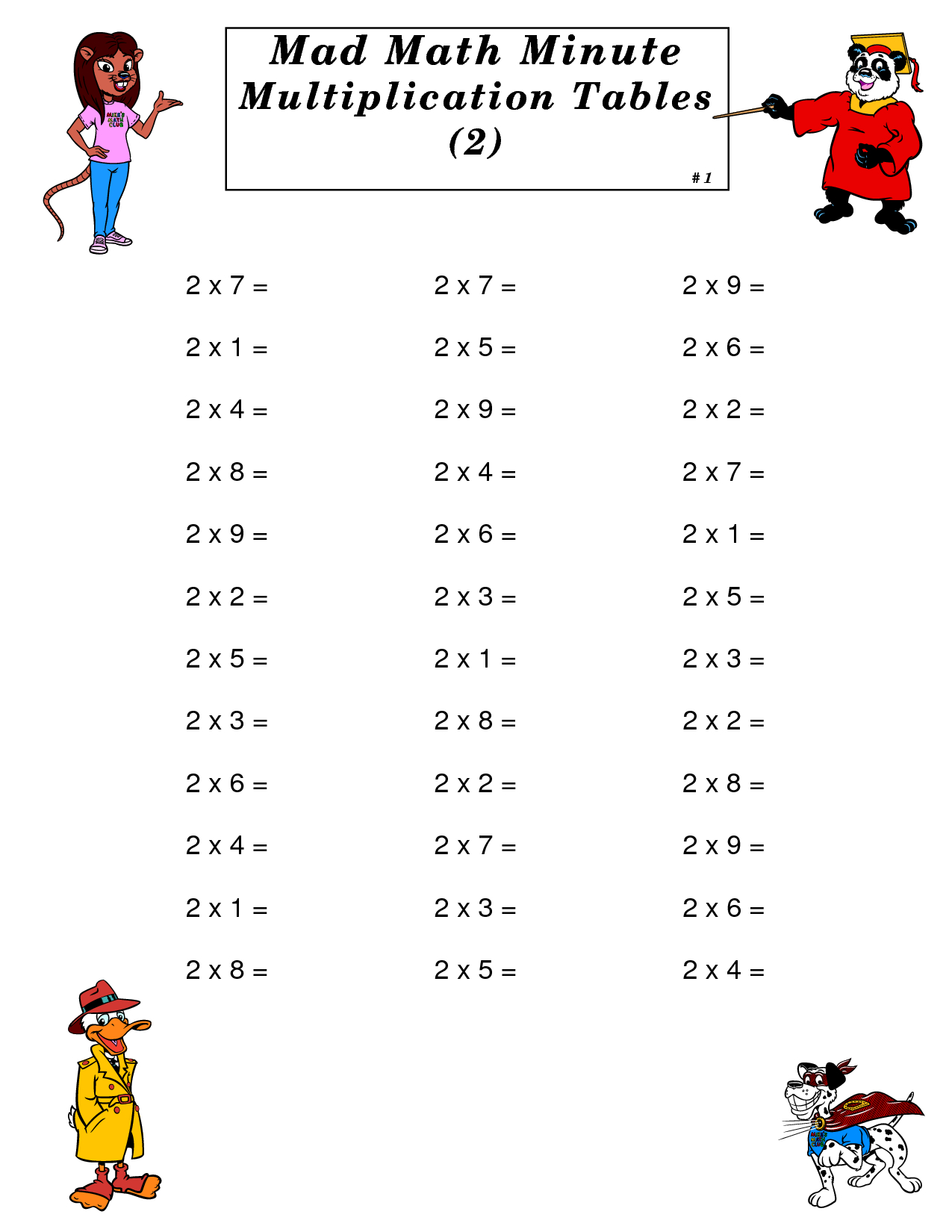 multiplication-mad-minute-worksheets