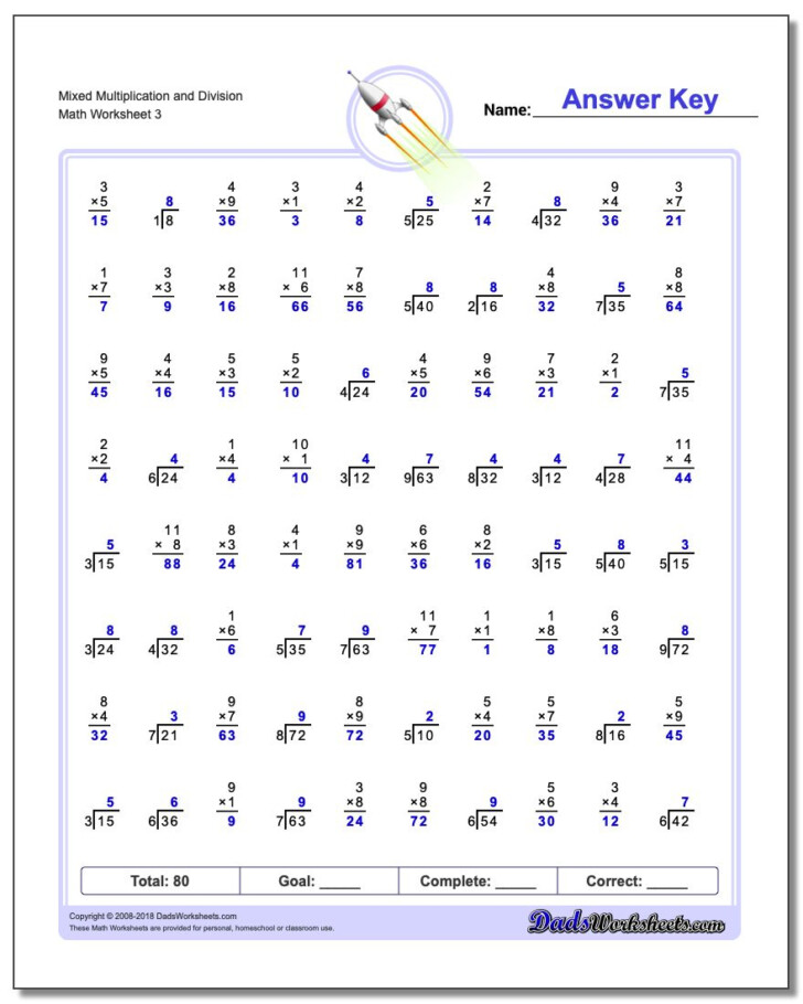 mixed multiplication and division worksheets inside printable 50