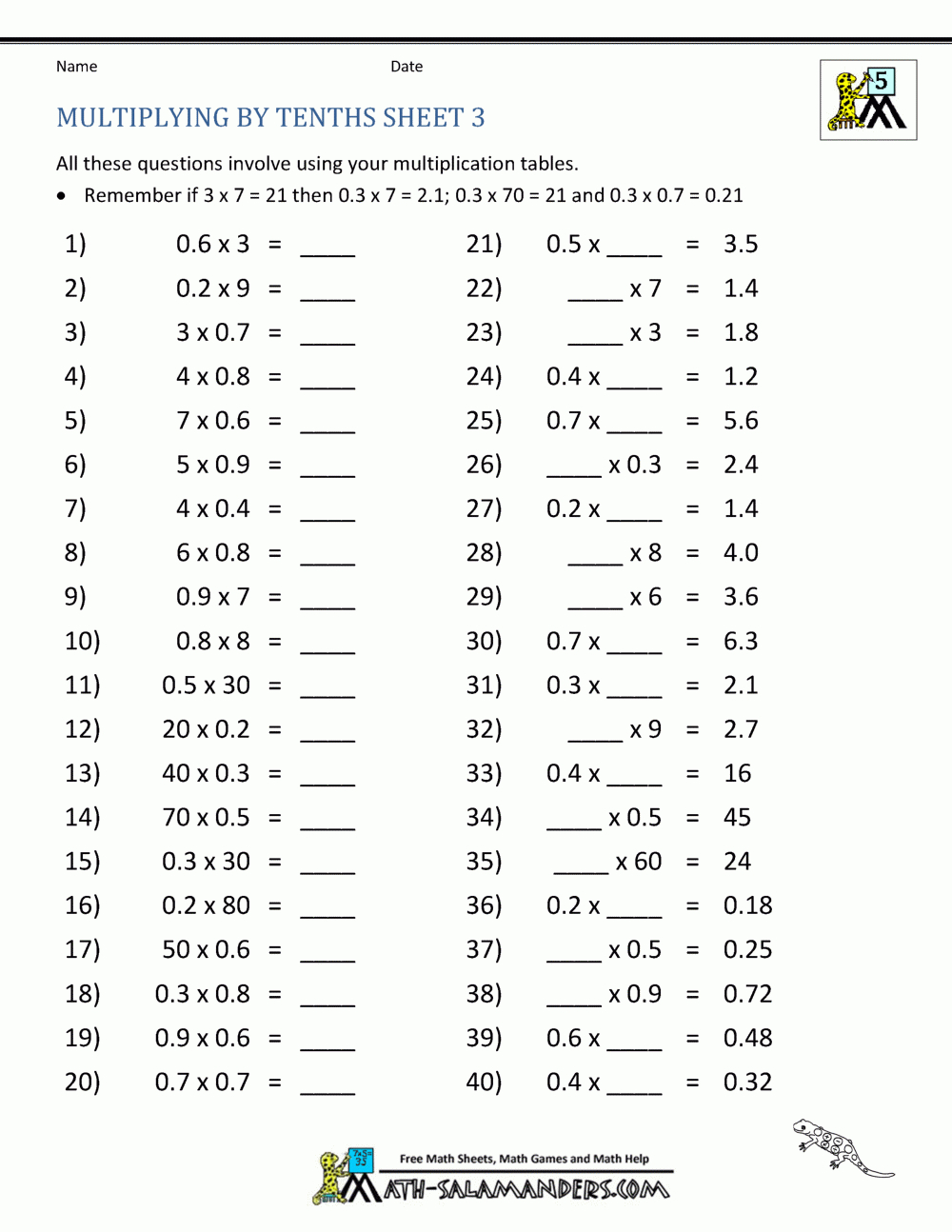 Printable Multiplication Worksheets 0-5 | Printable Multiplication