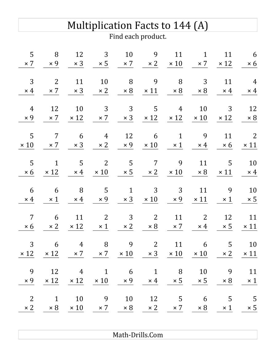 Multiplication Worksheets Random Order Printable Multiplication Flash Cards