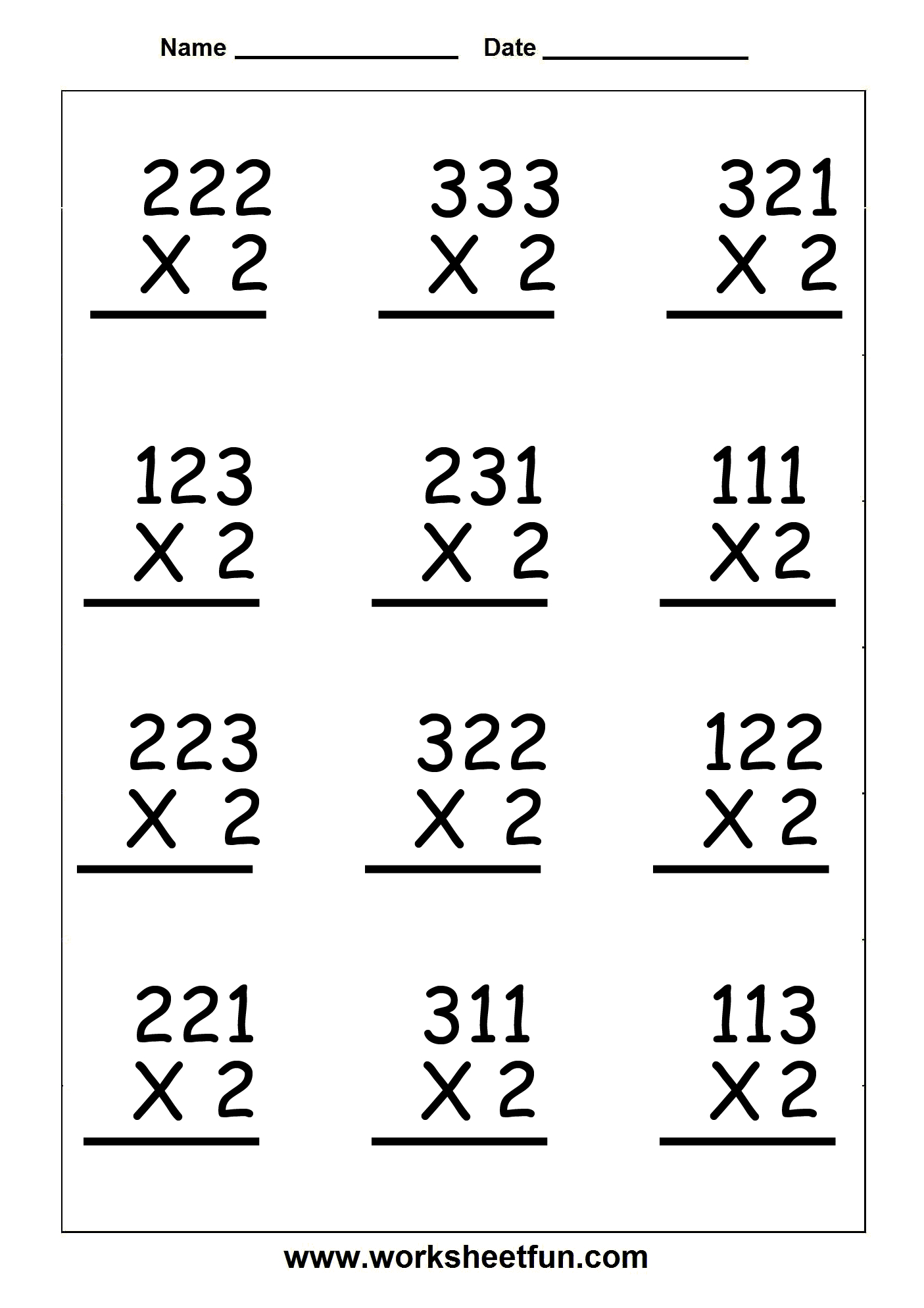 Multiplication Worksheets 3 Digit By 1 Digit PrintableMultiplication