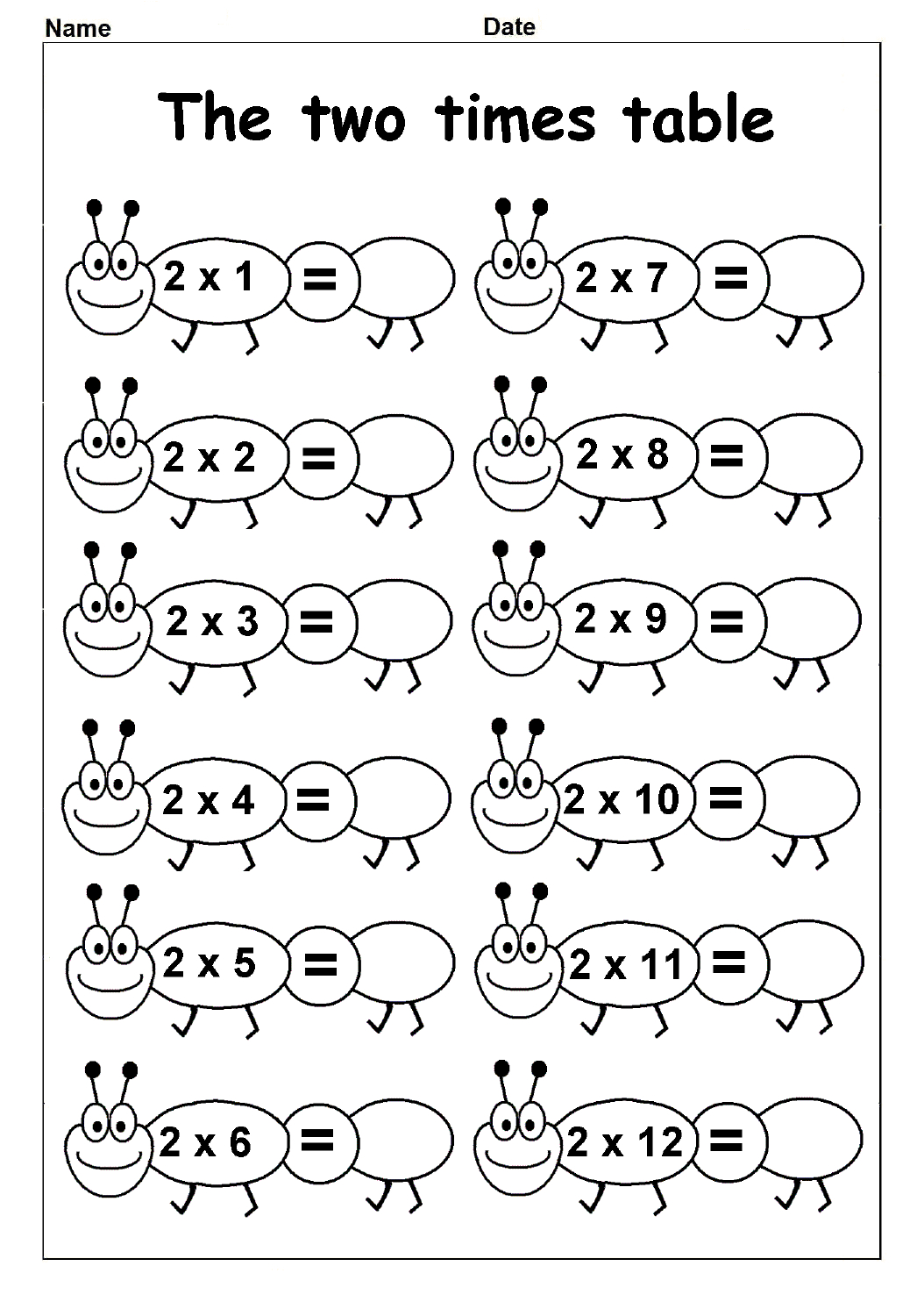 Multiplication Table Of 2 Worksheet | Multiplication Table inside Printable Multiplication Table Of 2