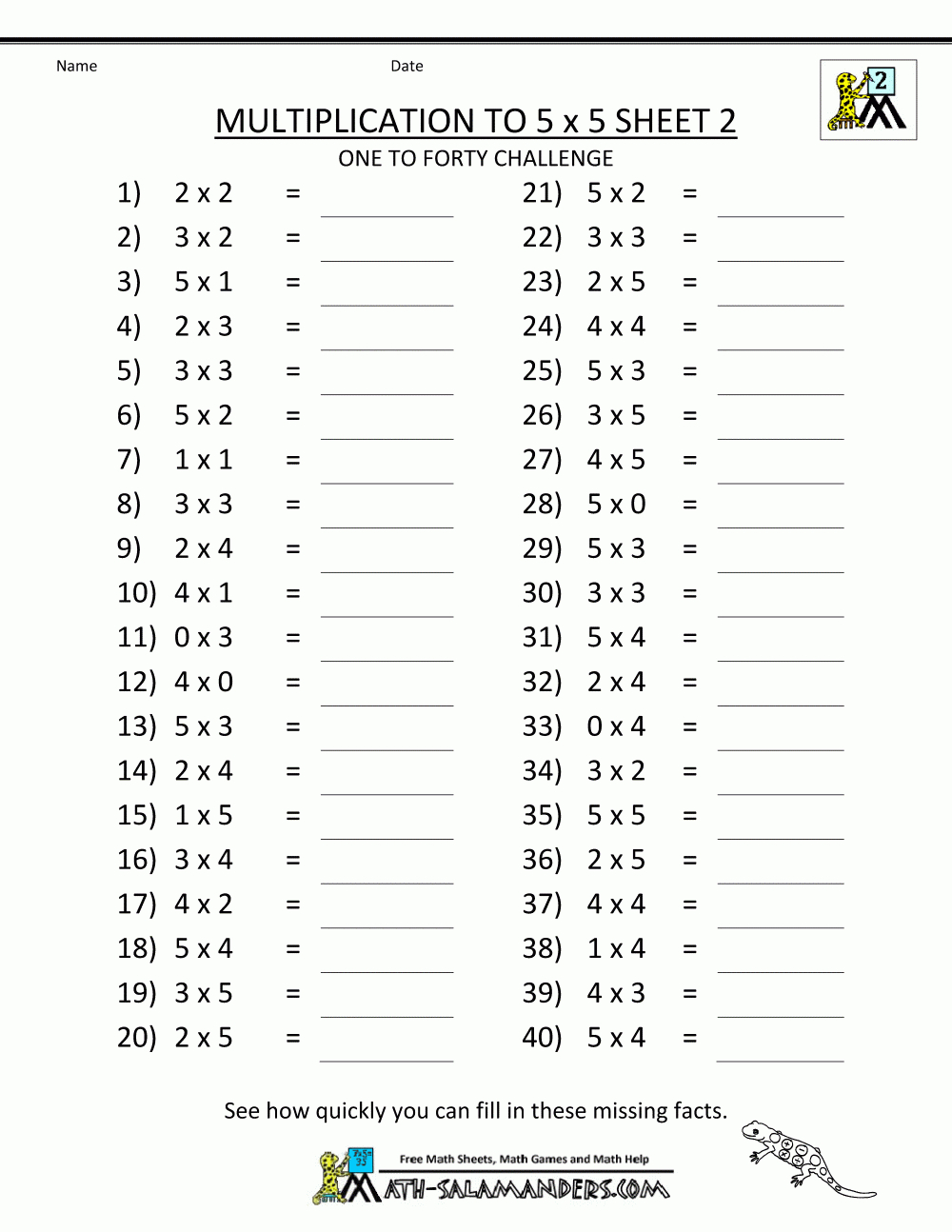 multiplication homework pdf