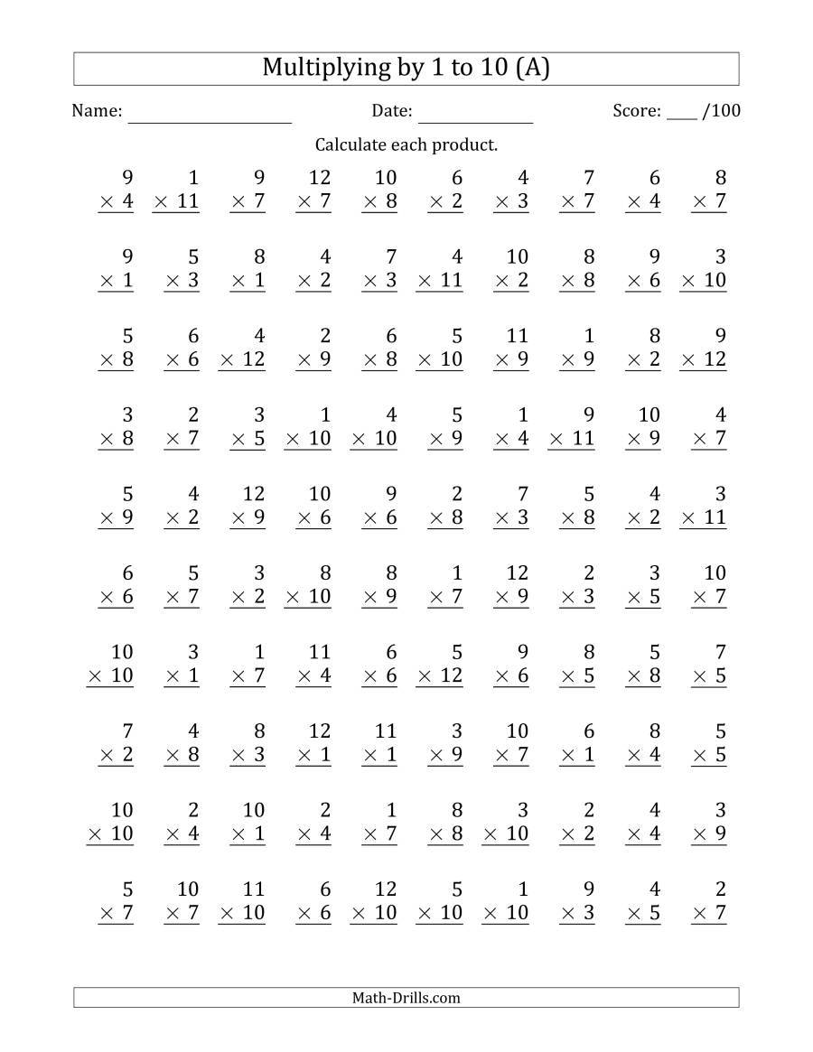 Multiplication Worksheets Up To 12 PrintableMultiplication