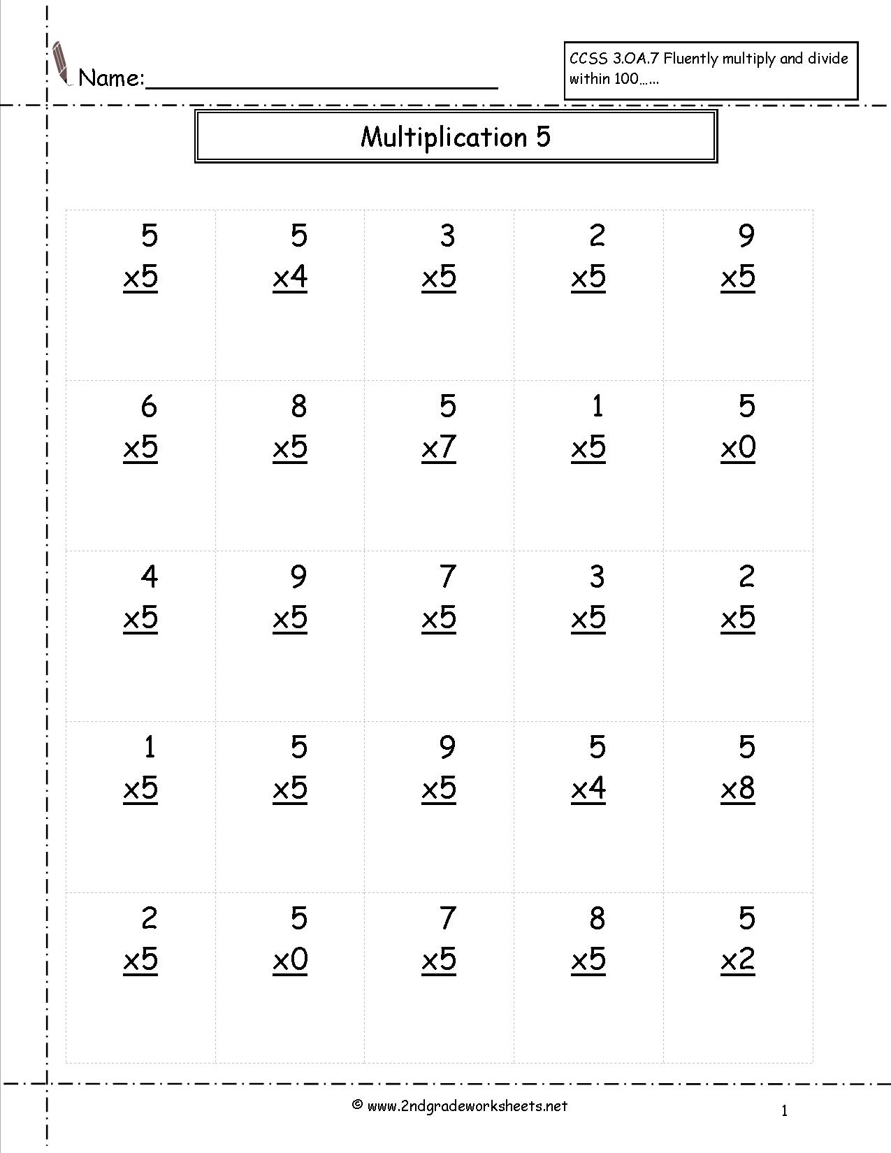 Printable Multiplication Worksheets 7S PrintableMultiplication