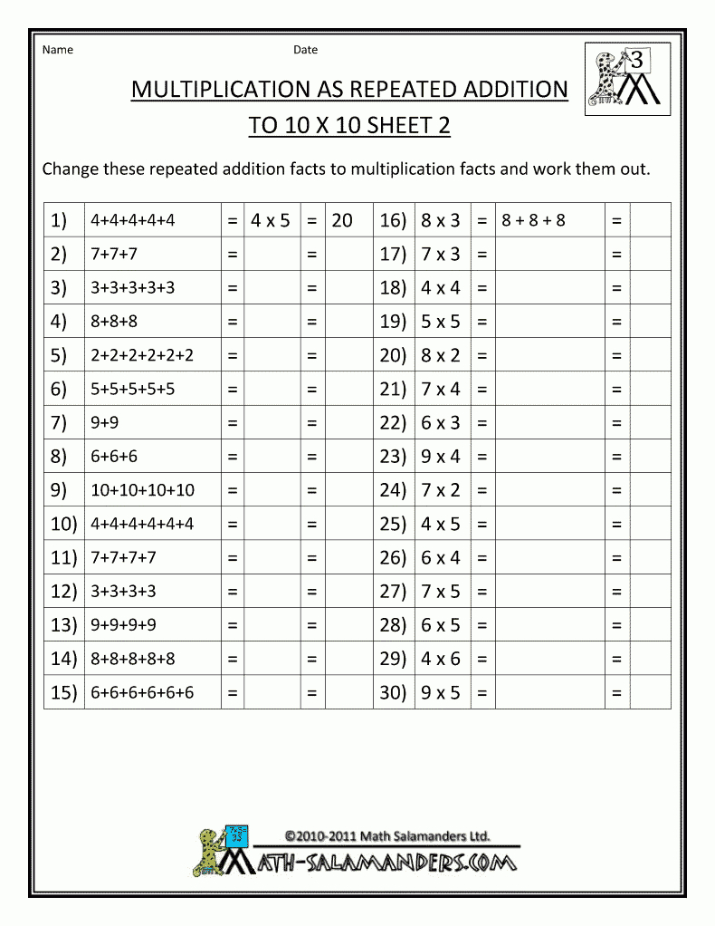 Multiplication Worksheets Year 3 Australia PrintableMultiplication