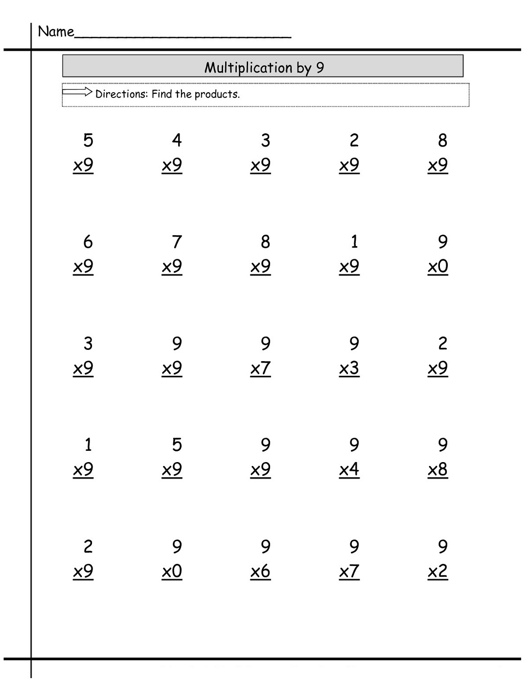 Printable Multiplication 9 Printable Multiplication Flash Cards
