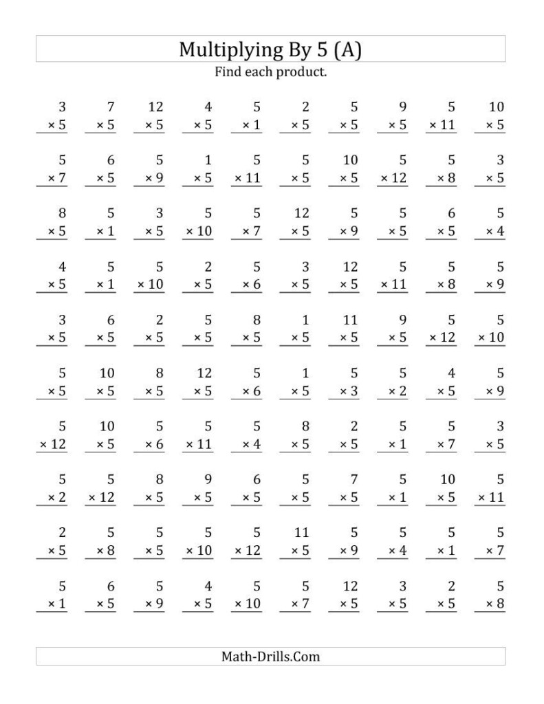 Printable Multiplication 1-12 | PrintableMultiplication.com