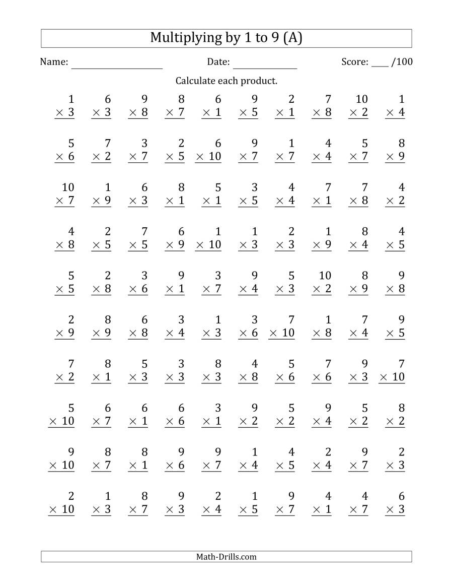 Printable Multiplication Drills Timed PrintableMultiplication