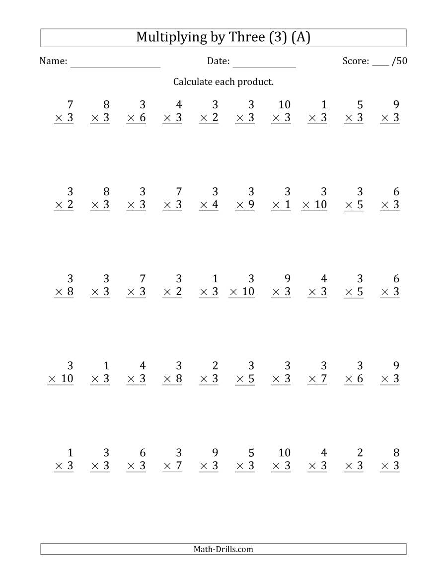 Multiplication Worksheets X2 X3 PrintableMultiplication