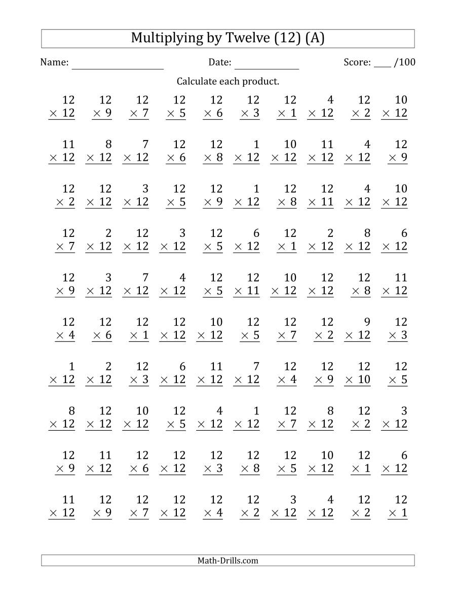 multiplication worksheets up to 12x12 printablemultiplicationcom