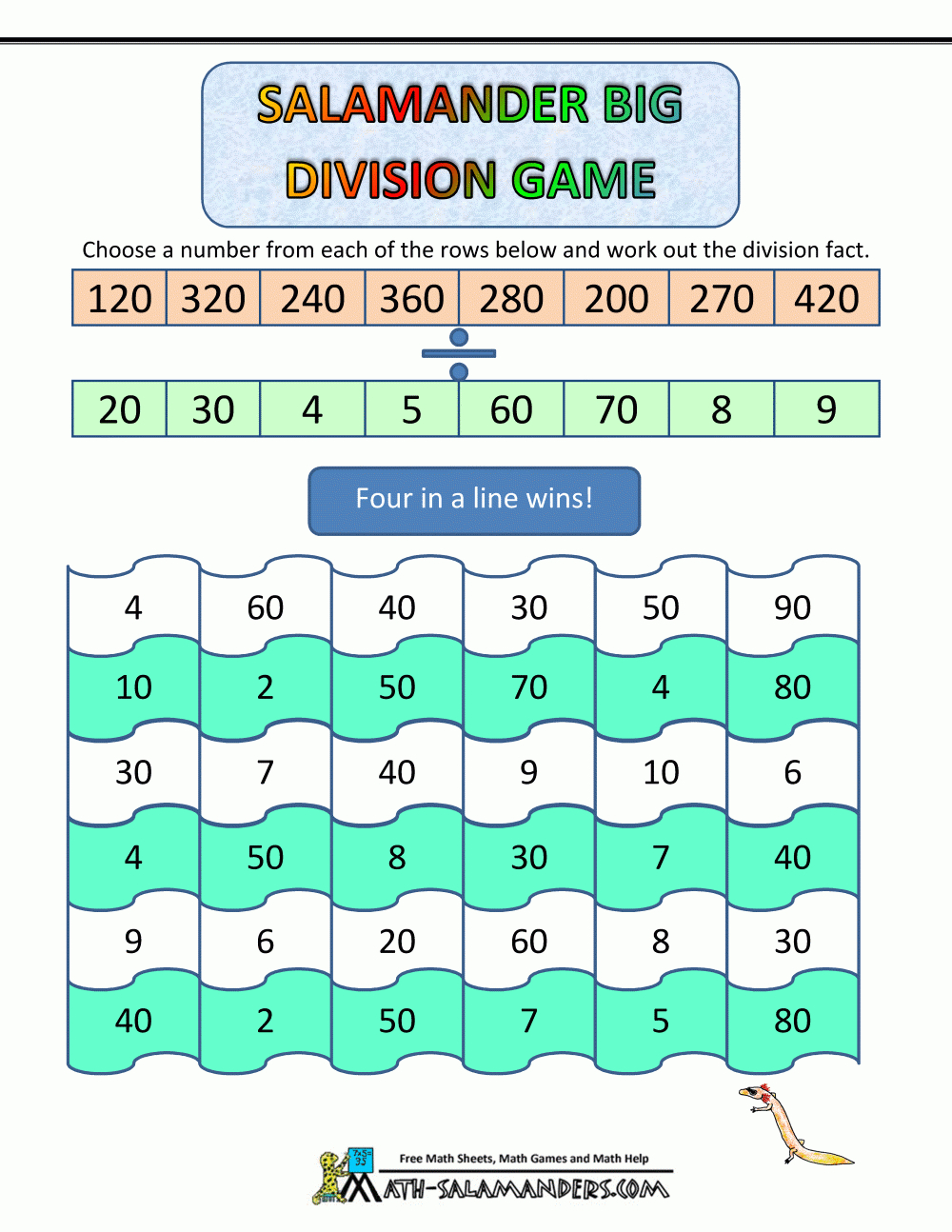 Printable Multiplication And Division Games PrintableMultiplication