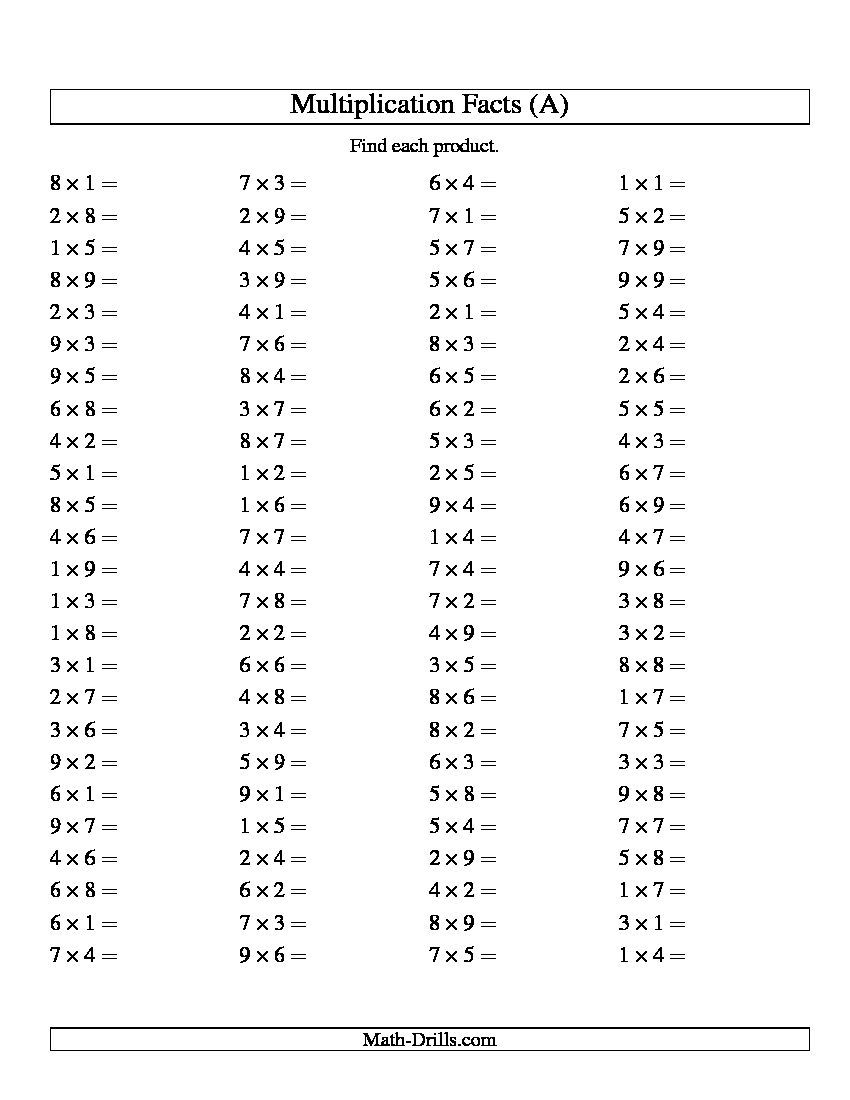  Multiplication Worksheets Random PrintableMultiplication