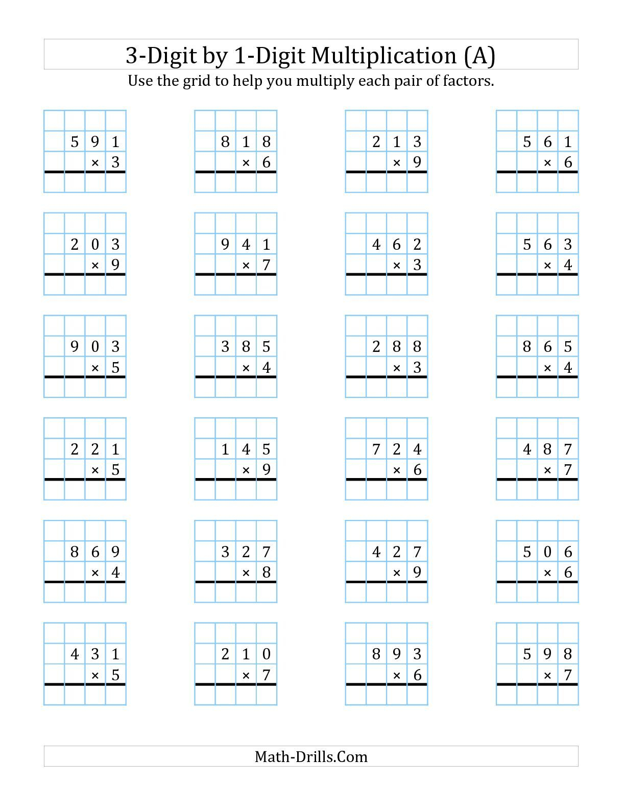 Multiplication Worksheets 4 Digit By 3 Digit
