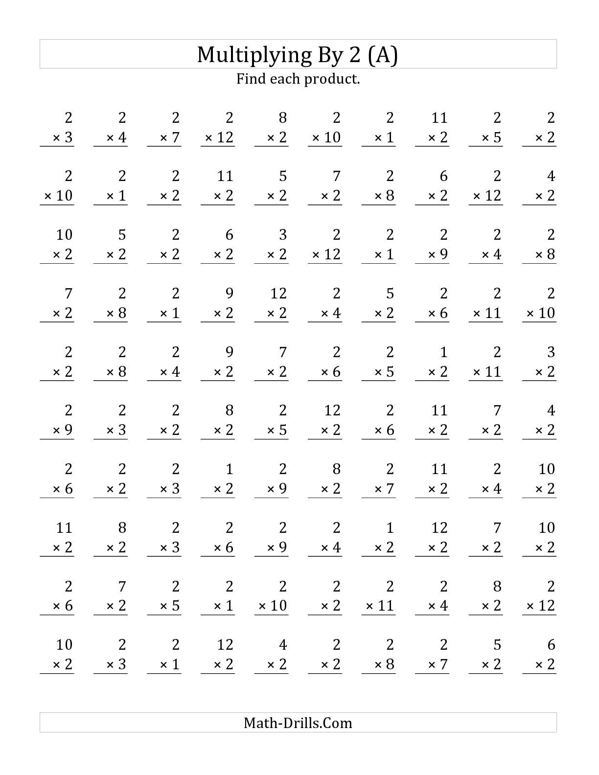 Printable Multiplication Drill Sheets