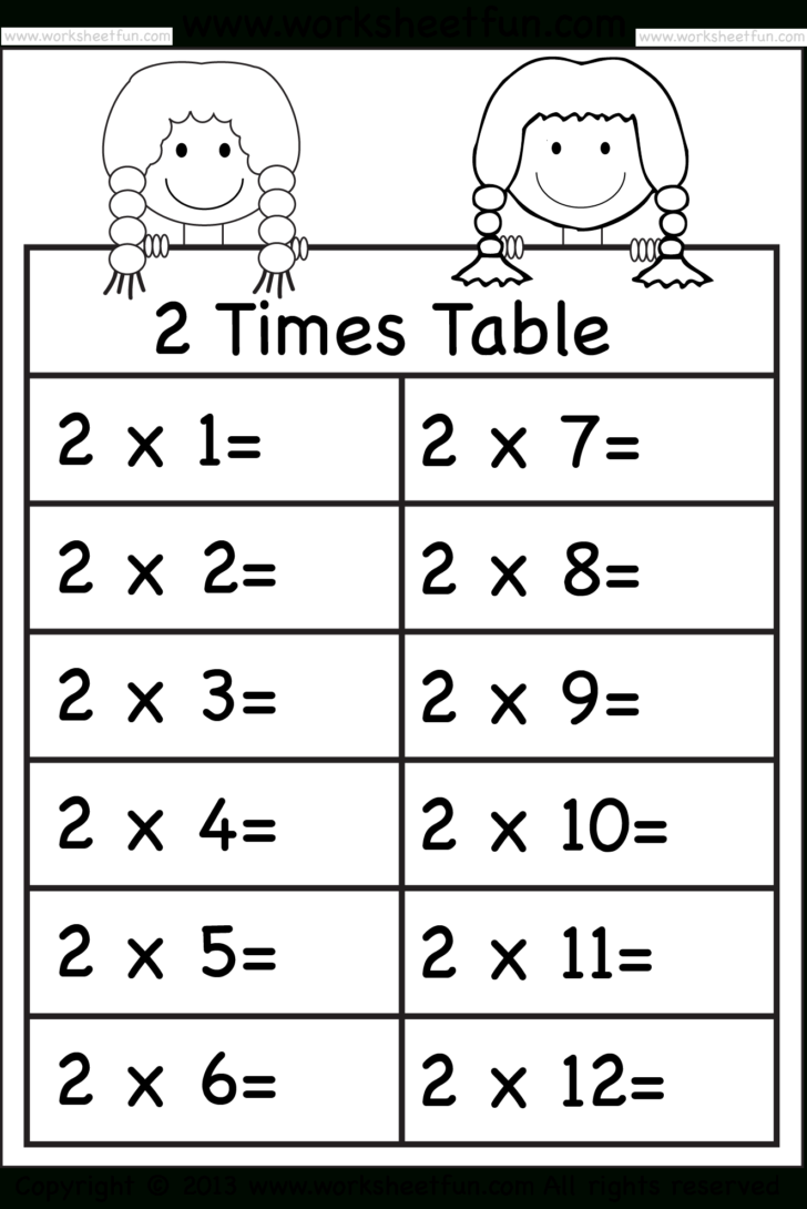 times tables worksheets 2 3 4 5 6 7 8 9 10 11