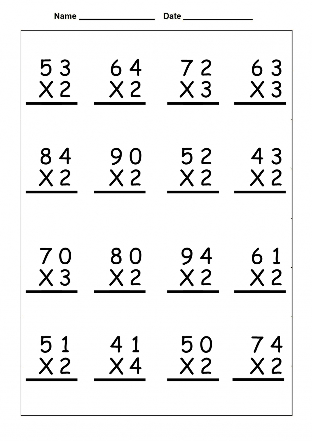 Printable Multiplication For 4Th Grade PrintableMultiplication